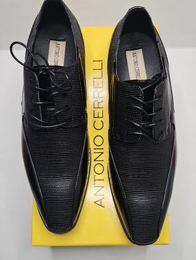 Antonio Cerrelli Men's Black Dress Oxfords
